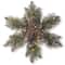 14&#x22; Glittery Bristle&#xAE; Pine Snowflake with Pine Cones &#x26; Warm White LED Lights